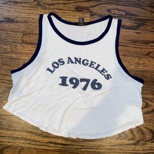 White Graphic Tank Top